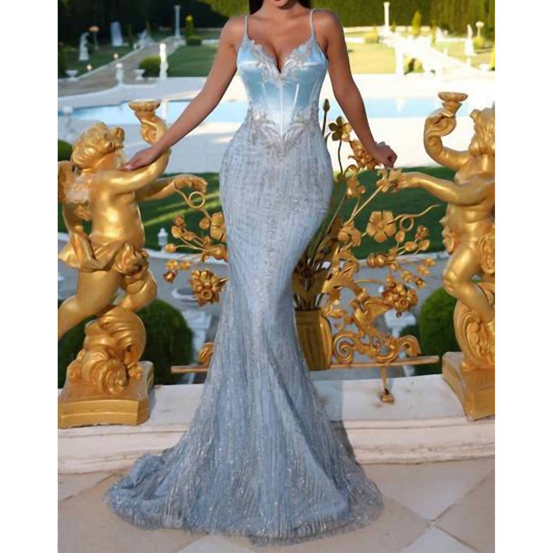 New Portia&Scarlett Sleeveless Sweetheart Maxi Dress In Blue